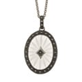 MARC Sterling Silver White Sunray Crystal and Marcasite Necklace