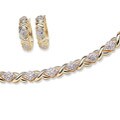 Gold Plated 1/4ct TDW Diamond Tennis Bracelet and Earring Set (J-K, I3)