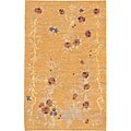 Hand-knotted 'Jasmine' Gold Wool Rug (6' x 9')