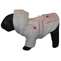 Pet Life White and Pink Two-tone Jewel Polyester Fleece Pet Jacket