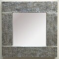 Square Silver Cobblestone Contemporary Mirror