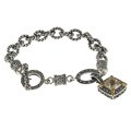 MARC Sterling Silver Yellow Cubic Zirconia and Marcasite Toggle Bracelet