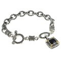 MARC Sterling Silver Black Onyx and Marcasite Toggle Bracelet