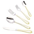 Lorena 18/10 Stainless Steel with Gold Accents 84-piece Flatware Set