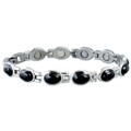 Sabona Women's Stainless Steel Black Stone Magnetic Bracelet