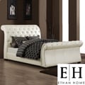 ETHAN HOME Castela Soft White Faux Leather King Sleigh Bed