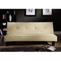 Bento Beige Faux Leather Futon Sofa Bed