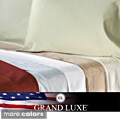 Grand Luxe Egyptian Cotton Sateen 500 TC Deep Pocket Sheet Set and Pillowcases