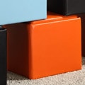 Swayne Orange Cube Ottoman