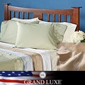 Grand Luxe Egyptian Cotton Sateen 300 Thread Count Swirl Queen-size Deep Pocket Sheet Set