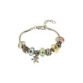 La Preciosa Silverplated Multi-colored Glass Bead and Charm Bracelet