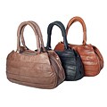 David & Scotti Glazed Leather Satchel