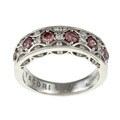 Tacori IV Sterling Silver Pink and Clear Cubic Zirconia Band