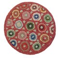 Cottage Home Red Coin Wool Chair Pad