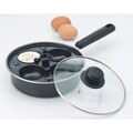 Nonstick 4-cup Egg Poacher Fry Pan with Glass Lid 