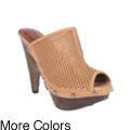 Beston Women's 'Suzy-01' Wood Platform Peep-toe Sandals