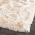 Hand-woven Silken Ivory Shag Rug (3' x 5')