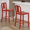 Red Metal Counter Stools (Set of 2)