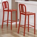 Red Metal Bar Stools (Set of 2)