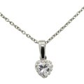 Sterling Silver Heart-cut Cubic Zirconia Necklace