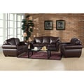 Abbyson Living Richfield Premium Top-grain Leather Sofa, Loveseat, and Armchair Set