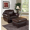 Abbyson Living Richfield Premium Top-grain Leather Armchair and Ottoman Set