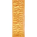 Indo Hand-tufted Rust/ Yellow Zebra Stripe Wool Rug (2'6 x 8')