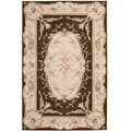 Indoor French Empire Brown Wool Area Rug (7'3 x 9'3)