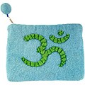 Wool Felt Sky Blue/ Green Ohm Change Wallet (Nepal)