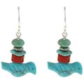 Southwest Moon Sterling Silver Multi-gemstone Bird Earrings