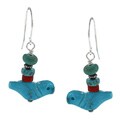 Southwest Moon Sterling Silver Multi-gemstone Bird Earrings