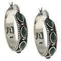 Southwest Moon Sterling Silver Malachite Hoop Earrings
