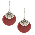 Southwest Moon Sterling Silver Rhodonite Disc Earrings