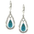 Southwest Moon Sterling Silver Turquoise Teardrop Earrings