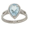 La Preciosa Sterling Silver Blue Topaz Teardrop Ring