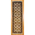 Indo Hand-knotted Ivory/ Brown Mahal Wool Rug (4' x 12')