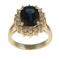 14k Yellow Gold Sapphire and 1/2ct TDW Diamond Ring (H, SI1-SI2)