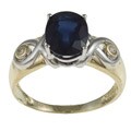 14k Two-tone Gold Sapphire and Diamond Accent Ring