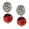 Southwest Moon Sterling Silver Coral Earrings