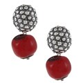Southwest Moon Sterling Silver Coral Earrings