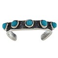 Southwest Moon Sterling Silver Turquoise Beaded Toe Ring