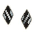 Southwest Moon Sterling Silver Onyx and Mother of Pearl Earrings