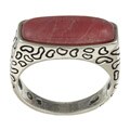 Southwest Moon Sterling Silver Rhodonite Animal Print Ring