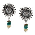 Southwest Moon Sterling Silver Sunflower Multi-gemstone Post Earrings