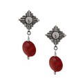 Southwest Moon Sterling Silver Sponge Coral Zia Post Earrings