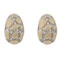La Preciosa Sterling Silver Two-tone Cubic Zirconia Puffed Earrings