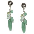 Charming Life Silvertone Good Earth Aventurine and Pearl Earrings (4-6 mm)