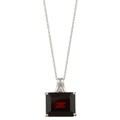 Viducci 10k White Gold Garnet and Diamond Accent Necklace (G-H, I1-I2)