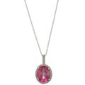 Viducci 10k Gold Pink Topaz/ 1/10 ct TDW Diamond Necklace (G-H, I1-I2)