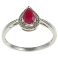Viducci 10k Gold Ruby and 1/10ct TDW Diamond Ring (G-H, I1-I2)